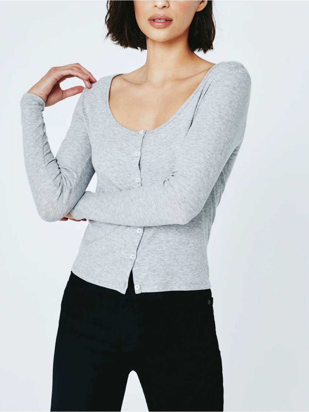 Abercrombie & Fitch NWT Long Sleeve Henley Top | Heather Gray Size L